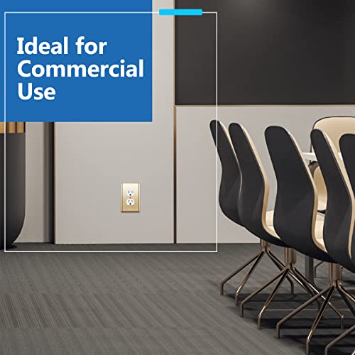 Lider Duplex Receptacle Metal Wall Plate, Stainless Steel Outlet Cover, Corrosion Resistant, Mid-Size 1-Gang 4.88" X 3.11", 201 Stainless Steel, Lmwp-21M-Pb, Polished Brass #TOP4