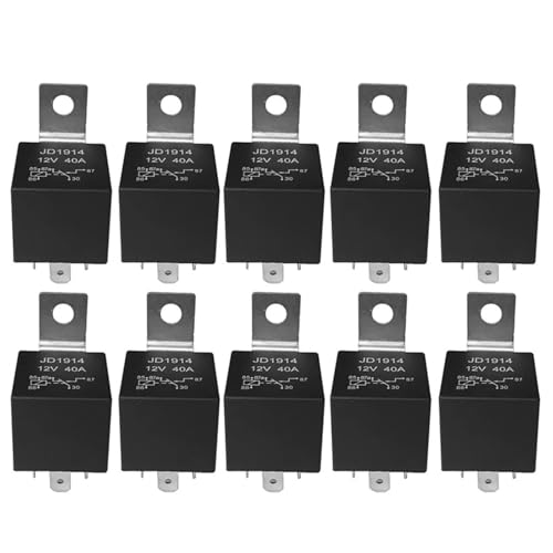 10 Pcs 5 Pin 12V Relay Switch (SPDT) (30/40 Amp) 12 Volt Automotive Relay for Automotive Fans