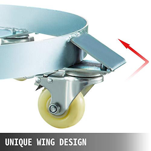 image for BestEquip 55 Gallon Drum Dolly w/ 5 Wheel, Steel Barrel Dolly 3-Pack, 