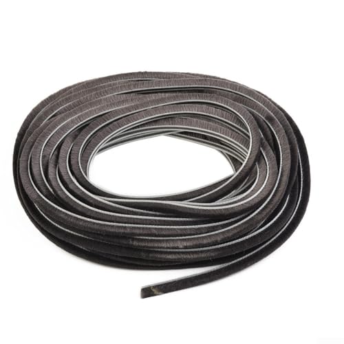 Yuanpgky Striscia paraspifferi a spazzola, 10 m, guarnizione per battente, guarnizione per porte, finestre, antipolvere, antivento, insonorizzante, 5 mm x 6 mm