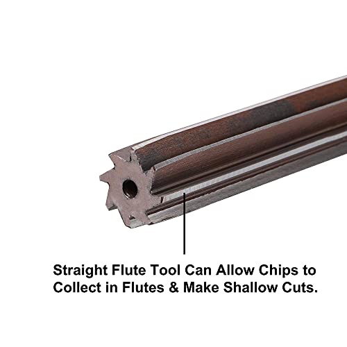 uxcell 3/4" Hand Reamer H8 Accuracy Alloy Tool Steel 8 Flutes Straight Shank Milling Cutter Tool by uxcell - Image 3