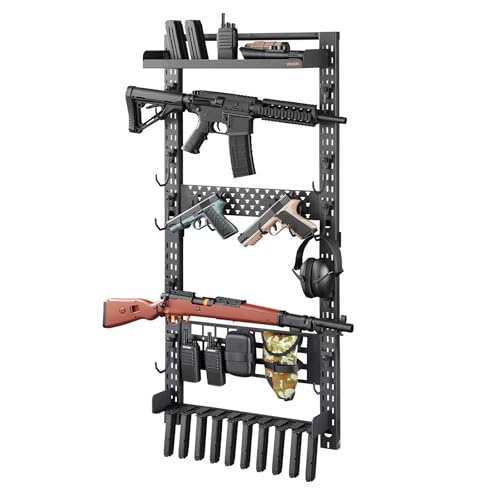 VEVOR Support Mural pour Armes en Acier, Porte Fusils Capacité 5 Fusils, pour Rangement Carabines...