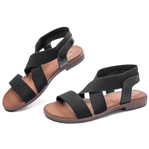 Women's Fashionable Elastic Ankle Strap Comfortable Flat Summer Slide Sandals - Veittes
| Comfortable Flat Slide Sandal