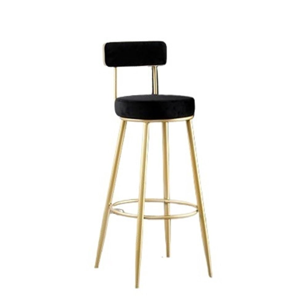Tabouret de bar en fer forgé durable chaise haute avec dossier
