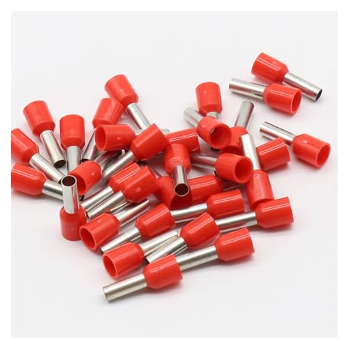 VWWJCCRO E4009 Tube Insulating terminals 4MM2 100PCS/Pack Cable Wire Connector Insulated Insulating Crimp Terminal(Rot)