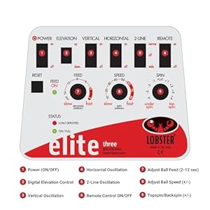 Elite Tennis Ball Machine - Auto Portable Tennis Ball Launcher, Preloaded & Custom Drills, Spin Control, Lob Elevation Switch, Ball Speed (up to 80MPH), with Multi-Function Remote Elite Tennis Ball Machine Auto Portable Tennis Ball Launcher Preloaded Custom Drills Spin Control Lob Elevation Switch Ball Speed up to 80MPH with Multi Function Remote