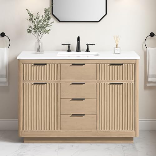 OVE Decors Xander 48 in. Single Sink Freestanding Sahara Birch