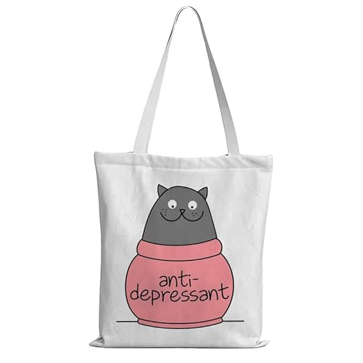 Giftneed Cat Print Tote Bag for Women | Cute Hand Bag for Women/Girls | Best for College, Travel, Grocery,and Daily Use | Reusable Tote Bag (14x16 Inches)