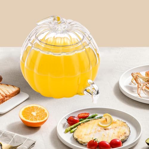 Image of Bellemax 3 LTR Glass Beverage Dispenser with Tap, Drink Dispensers for Beer, Water, Cocktails, Detox Drinks & More Perfect for Parties,Bars,Restaurants,Weddings Decoration,Daily Uses(BX-07)