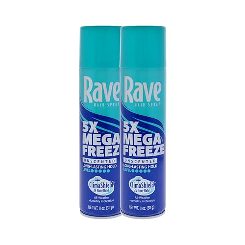Rave 5X Mega Freeze Spray Fijador sin Aroma 2 piezas