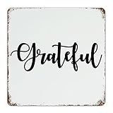 Grateful - Letreros de metal de 12 x 12 pulgadas para exteriores, letreros de garaje para restaurantes