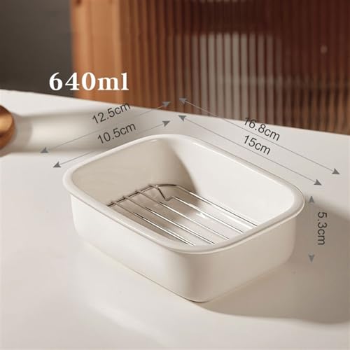 Bandeja de horno rectangular de cerámica para hornear pescado de 640ml 3