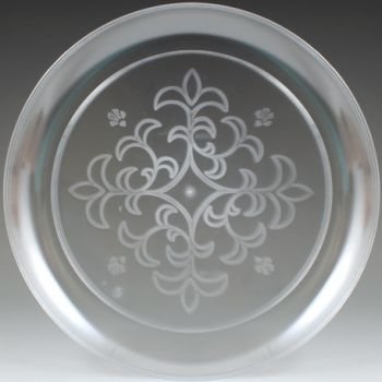 Sovereign Clear Plastic Plates Floral Etched 9" (25 per Pack)