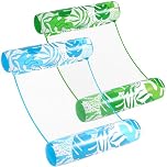 Sloosh 2 Packs Hammock Pool Floats Adults, 4-in-1 Multi-Purpose Inflatable Pool Floats PVC Water Hammock Lounge Floaties(Blue,Green)