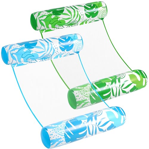 Sloosh 2 Paquetes de hamacas flotadores de Piscina para Adultos, flotadores inflables Multiusos 4 en 1 para Piscina, flotadores de PVC para Agua