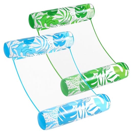Sloosh 2 Paquetes de hamacas flotadores de Piscina para Adultos, flotadores inflables Multiusos 4 en 1 para Piscina, flotadores de PVC para Agua