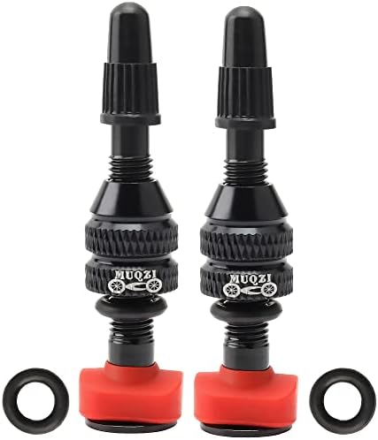 Kigauru 2PCS Bicycle Tubeless Presta Valves Stem Aluminum Alloy 40mm Bike Vacuum Tire Nozzle Portable Alloy Kit Increase Friction Prevent Air Leakage Presta Nozzle Nut with Valve Caps