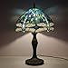 Produktbild Tiffany Lampe Stehlampe Hochseeblau Glasmalerei Kristall Perle Libelle Lampenschirm E27 antike Beleuchtung Schlafzimmer Wohnzimmer