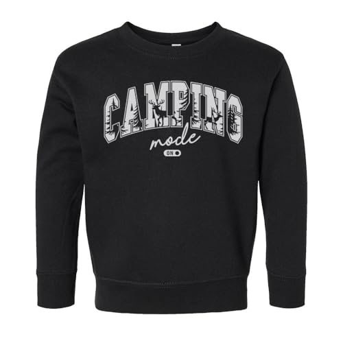 Camping Mode On Kids Sweatshirt Toddler 4T Black
