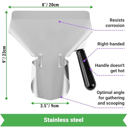 cusinium concession popcorn scoop and dredge bundle - metal popcorn scooper - french fry scoop