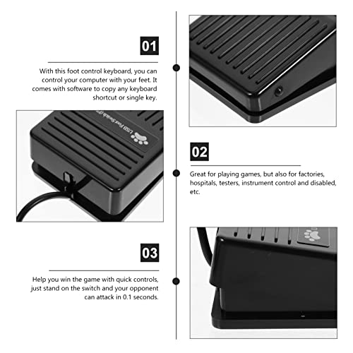 MILISTEN Interruptor de pé Usb antiderrapante momentâneo, interruptor de pedal de energia elétrica