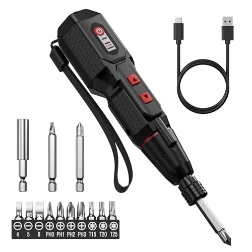 Ankilo Electric Screwdriver Set, 4.2V Rechargeable Electric Cordless Screwdriver Set, Magnetic Repair Tool Kit with 3 Torque Settings, Dual LED Lights with USB Cable for Home Office DIY Tools