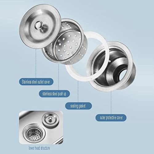 Fregadero de cocina pequeño reversible de acero inoxidable con clips para desagües 5