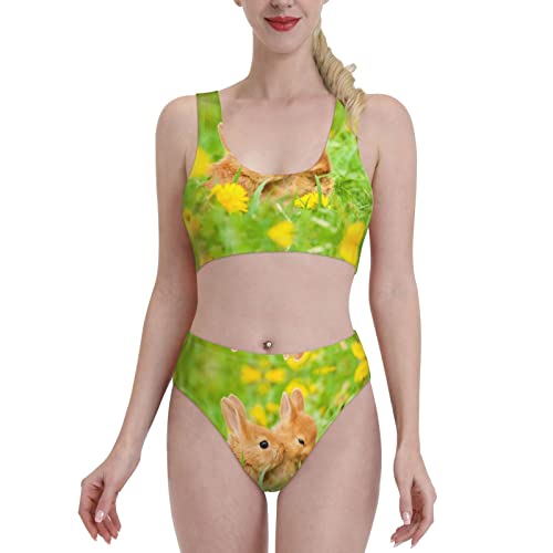 Bikini de sport lapin noir XXL - Maillot de bain deux pièces confortable