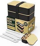 Umami Fiambrera Para Comida De Trabajo, Bento Lunch Box Japonés, Con 4 Compartimentos, Cubiertos, Recipientes Para Salsa, Caja De Almuerzo Sin BPA, Apta Para Microondas, Porta Alimentos 100% Hermética