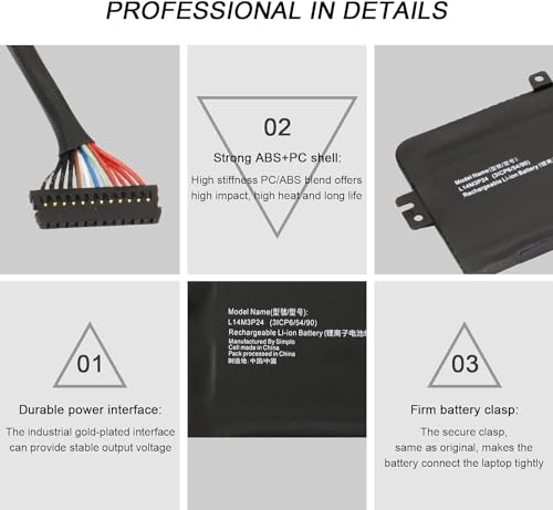 Image of Wefly L14M3P24 Laptop Battery Compatible for Lenovo IdeaPad Y700-14ISK 700-15ISK 700-17ISK Legion Y520-15IKBA Y520-15IKBM Y520-15IKBN Series L14S3P24 L16S3P24 L16M3P24 Laptop Battery