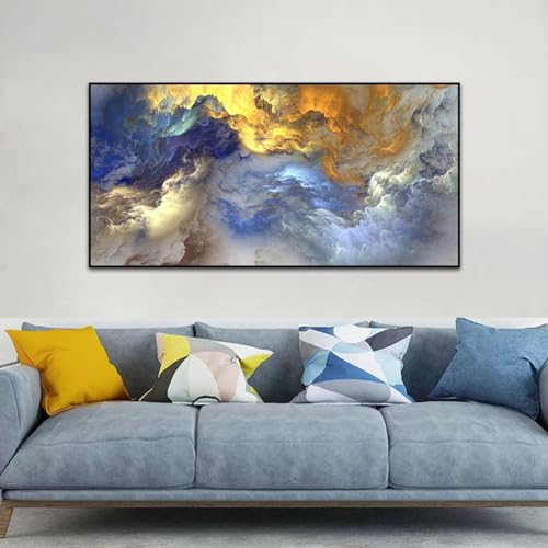 Toile de peinture abstraite nuage pour une atmosphère de salon apaisante