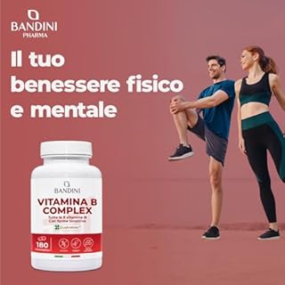 Bandini® Vitamina B Complex Alto Dosaggio - 180 Compresse vegane (6 Mesi) - Con forma bioattiva Quatrefolic® - Vitamine B-Complex con Acido Folico, Biotina, B1, B2, B3, B5, B6, B12 | Senza OGM