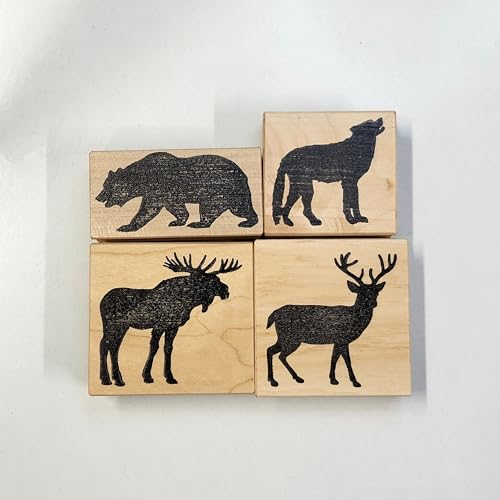 Wildlife Silhouette Rubber Stamps