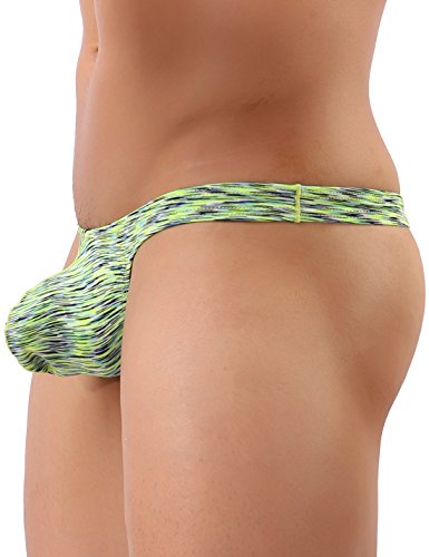 iKingsky Men's Colorful Big Pouch Thong Underwear Sexy Enhanced Underpanties Low Rise Bulge T-back Underwear4