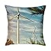 Fundas De Almohada Decorativas 40 X 40 cm Funda De Cojín Molino de Viento de la luz del Sol de la turbina de Viento Blanca Suave Fundas De Almohada Transpirable Fundas De Cojines para sofá Cama Coche