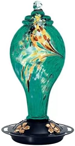 BQYPOWER Hummingbird Feeder for Outdoors Hanging (Dark Green)