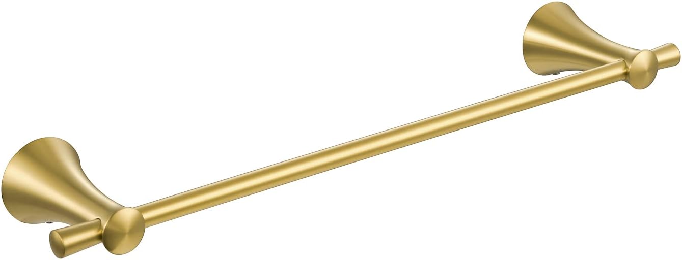 PARLOS Brass 17" Towel Bar Towel Holder Hanger Rack Wall Mount Accessories for Bathroom, Brushed Gold
