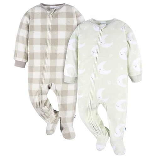 Image of Gerber Baby Flame Resistant Fleece Footed Pajamas 2-pack