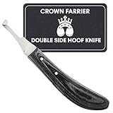 Crown Farrier Tools – Premium Double Side Hoof Knife with Black Handle | Dual-Edge Stainless Steel Blade | Professional Farrier Hoof Trimming Knife for Horses & Equine Hoof Care