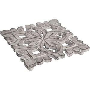 Farmhousedecornaturalwoodtrivetforheavycastirondutchovensandteapots7squarecarvedblossomgrey Urban Country Home Decor Farmhouse decor natural wood trivet for heavy cast iron dutch ovens and teapots 7 square carved blossom grey urban country home decor