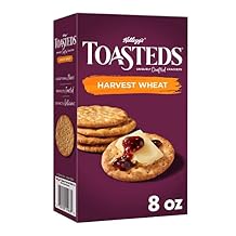 Toasteds Crackers, Lunch Snacks, Party Snacks, Harvest Wheat, 8oz Box 1 Box