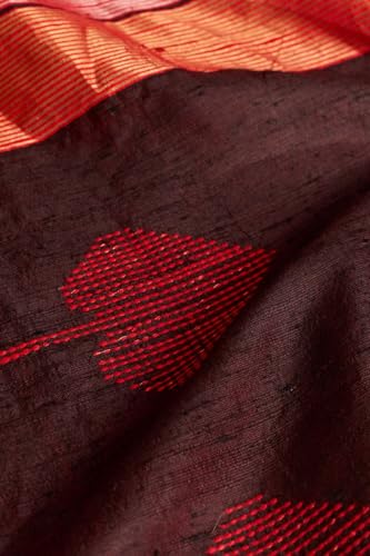 Taneira red tussar silk saree in tussar silk – image 6