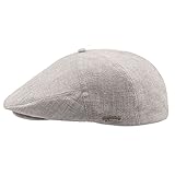 Sterkowski Swede Mütze | 100% Naturleinen Schiebermütze für Herren und Frauen | Cabrio Mütze Schiebermütze Herren Sommer Flatcap Herren Sommer Schlägermütze Herren 57 Beige