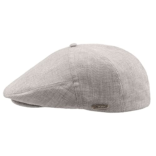 Sterkowski Swede Mütze | 100% Naturleinen Schiebermütze für Herren und Frauen | Cabrio Mütze Schiebermütze Herren Sommer Flatcap Herren Sommer Schlägermütze Herren 56 Beige Cover