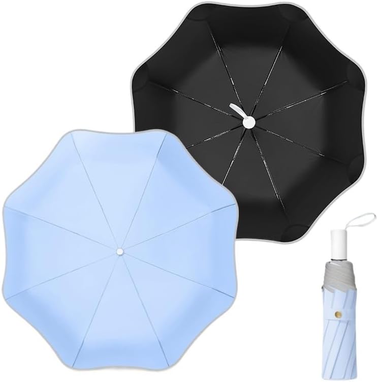 Three Fold Rounded Corner Rain Purpose Impact Cloth Sun Umbrella