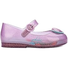 mini melissa Girls Sweet Love + Disney Princess Mary Jane Jelly Flat for Toddlers & Babies - Jelly Shoes for Little Girls with Adjustable Strap & Side Buckle