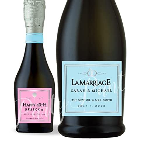 Personalized Gift Labels for Prosecco Bottles, 750ml, 375ml
