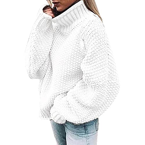 FUYERLI Pulls d'hiver pour Femmes à Col Roulé à Manches Longues Et à Manches Chauve-Souris Cover