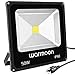 Warmoon Outdoor LED Flood Light, 50W Daylight White 6500K Waterproof Security Lights with 3-Prong US Plug