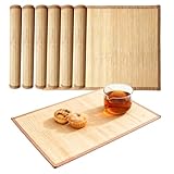 【Bois Naturel Durable & Design Élégant】Nos sets de table lavables sont fabriqués en bois naturel de haute qualité, durable, isolant et respirant. Les bords sont enveloppés de tissu pour que les sets de table restent stables et ne se détachent pas. Un design élégant et écologique qui s’intègre parfaitement à toutes les tables.